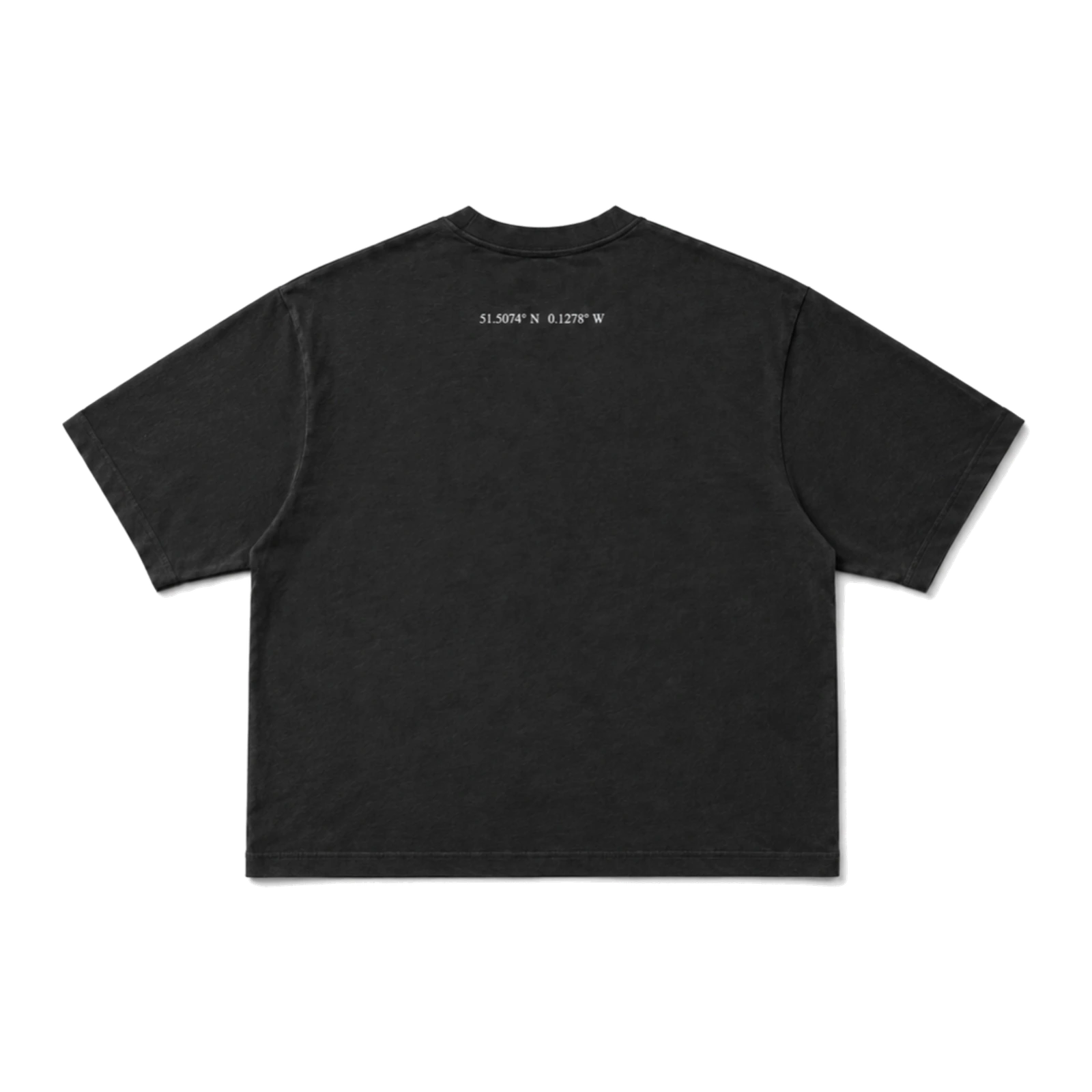 MW–007 black coordinate basic T-shirt, back view