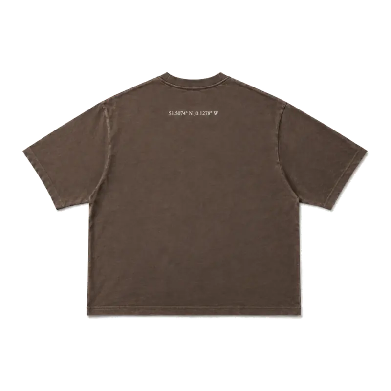 MW–007 brown coordinate basic T-shirt, back view