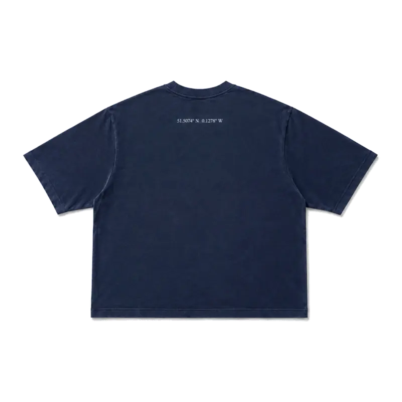 MW–007 navy coordinate basic T-shirt, back view