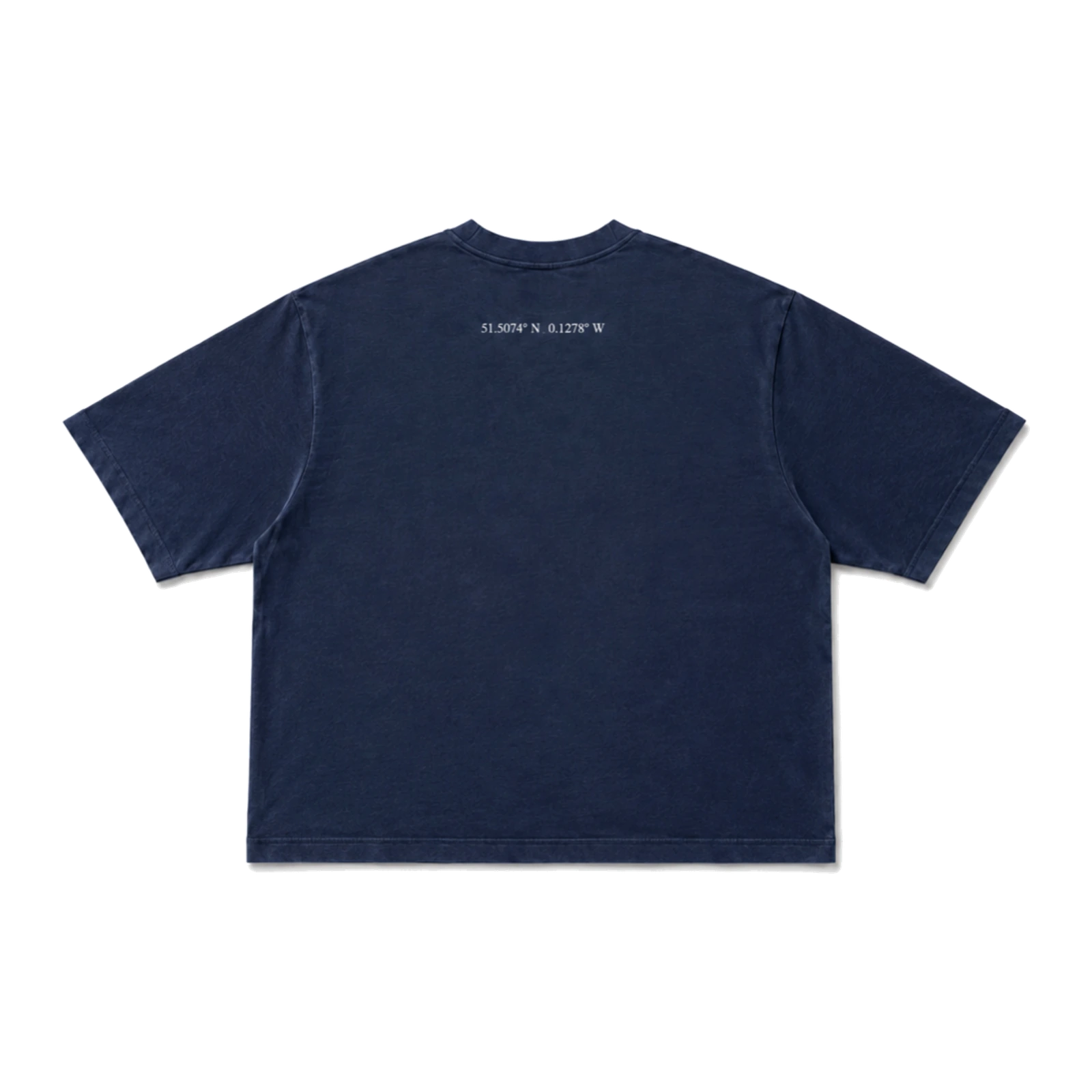 MW–007 navy coordinate basic T-shirt, back view