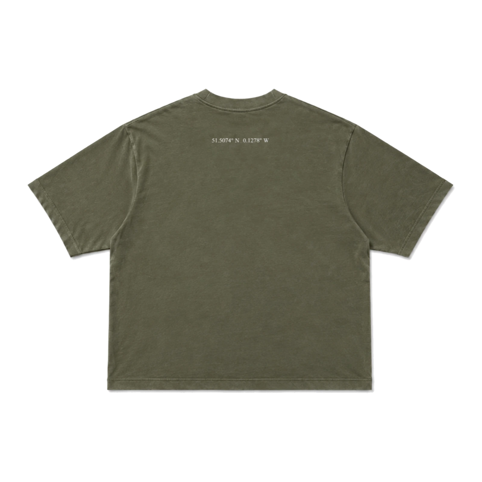 MW–007 olive coordinate basic T-shirt, back view